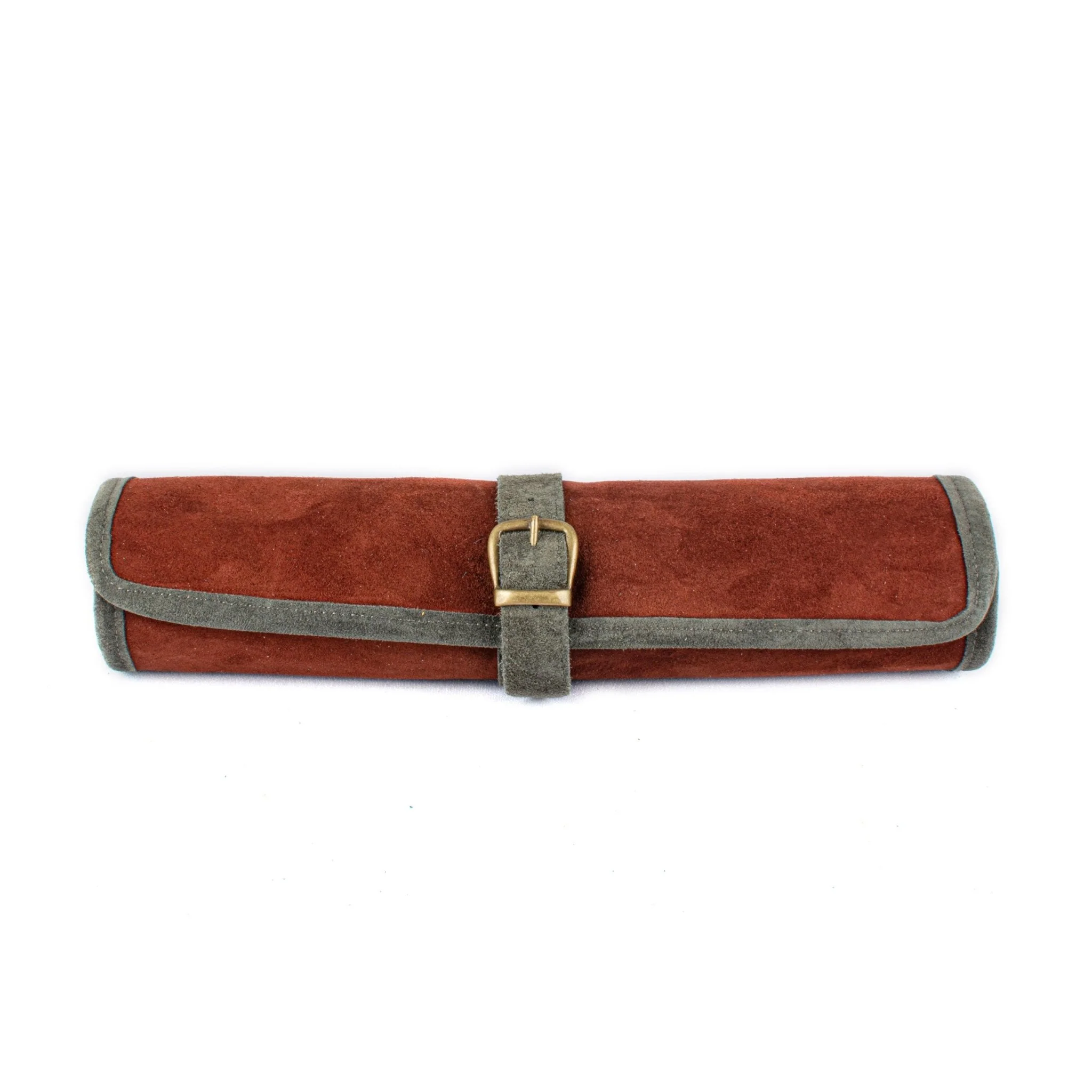 Backgammon de voyage - Roulable - Cuir Velours - Rouge - Image 7