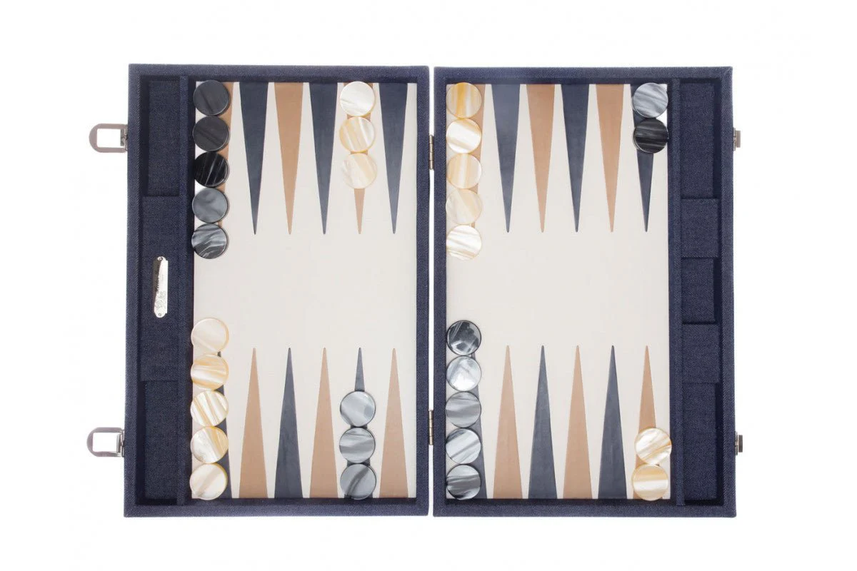 Backgammon Hector Saxe - Jean's / Cuir - Grand - Image 3