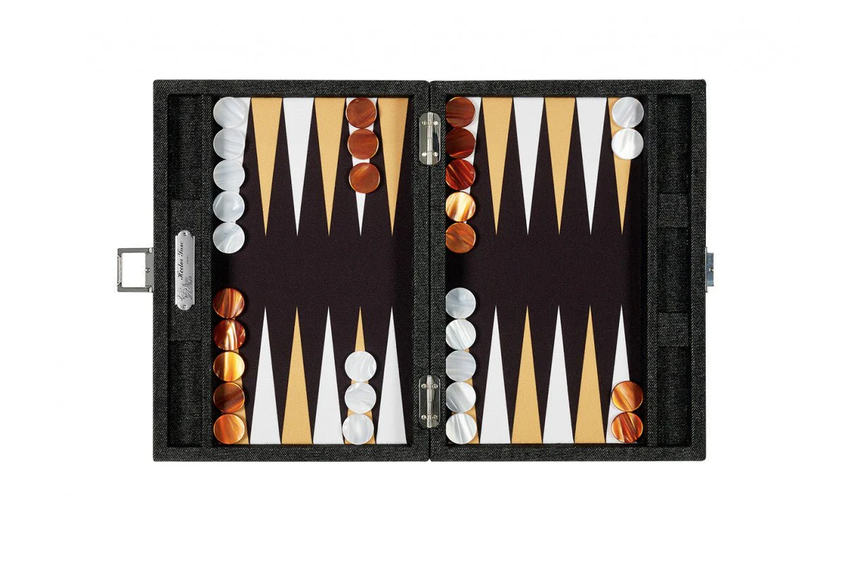 Backgammon Hector Saxe - Jean's Noir / Champagne - Moyen - Image 3