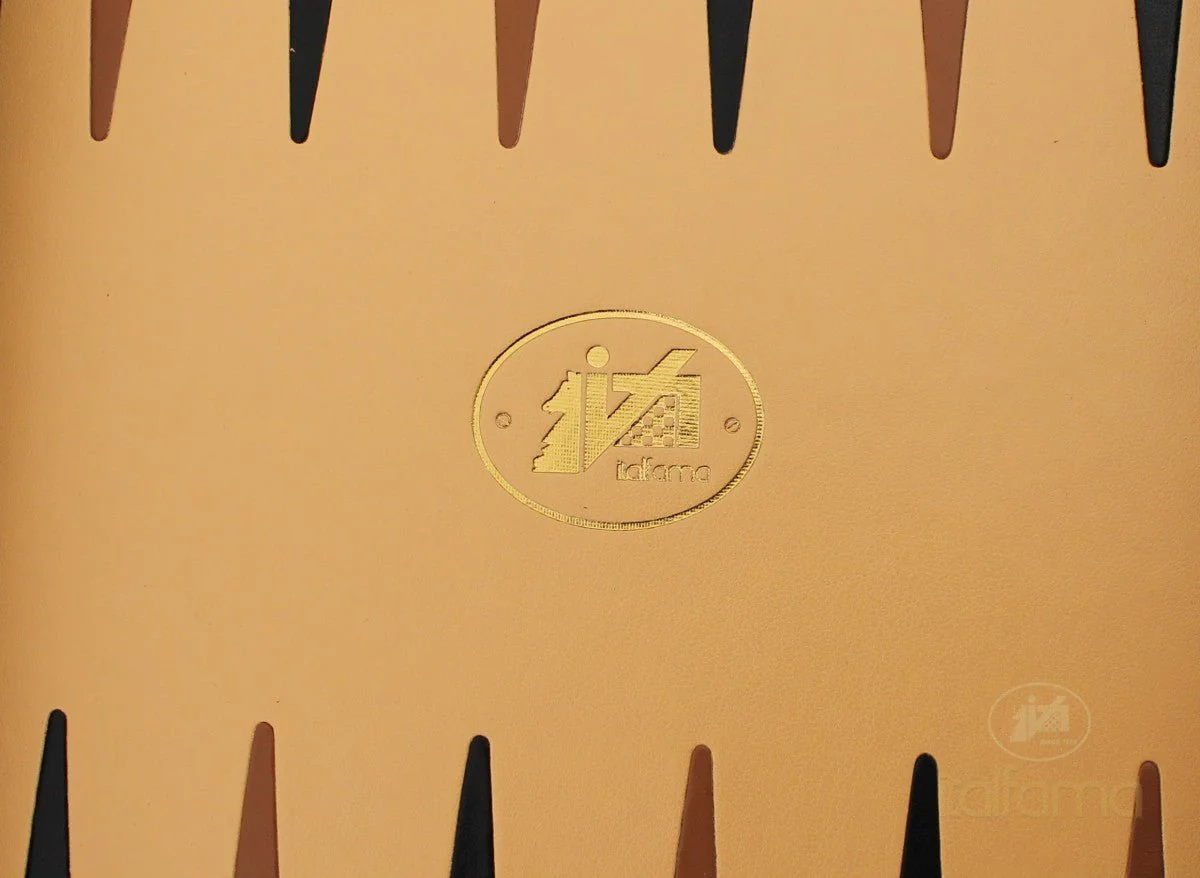 Backgammon de voyage - Style cuir - Marron - Image 4