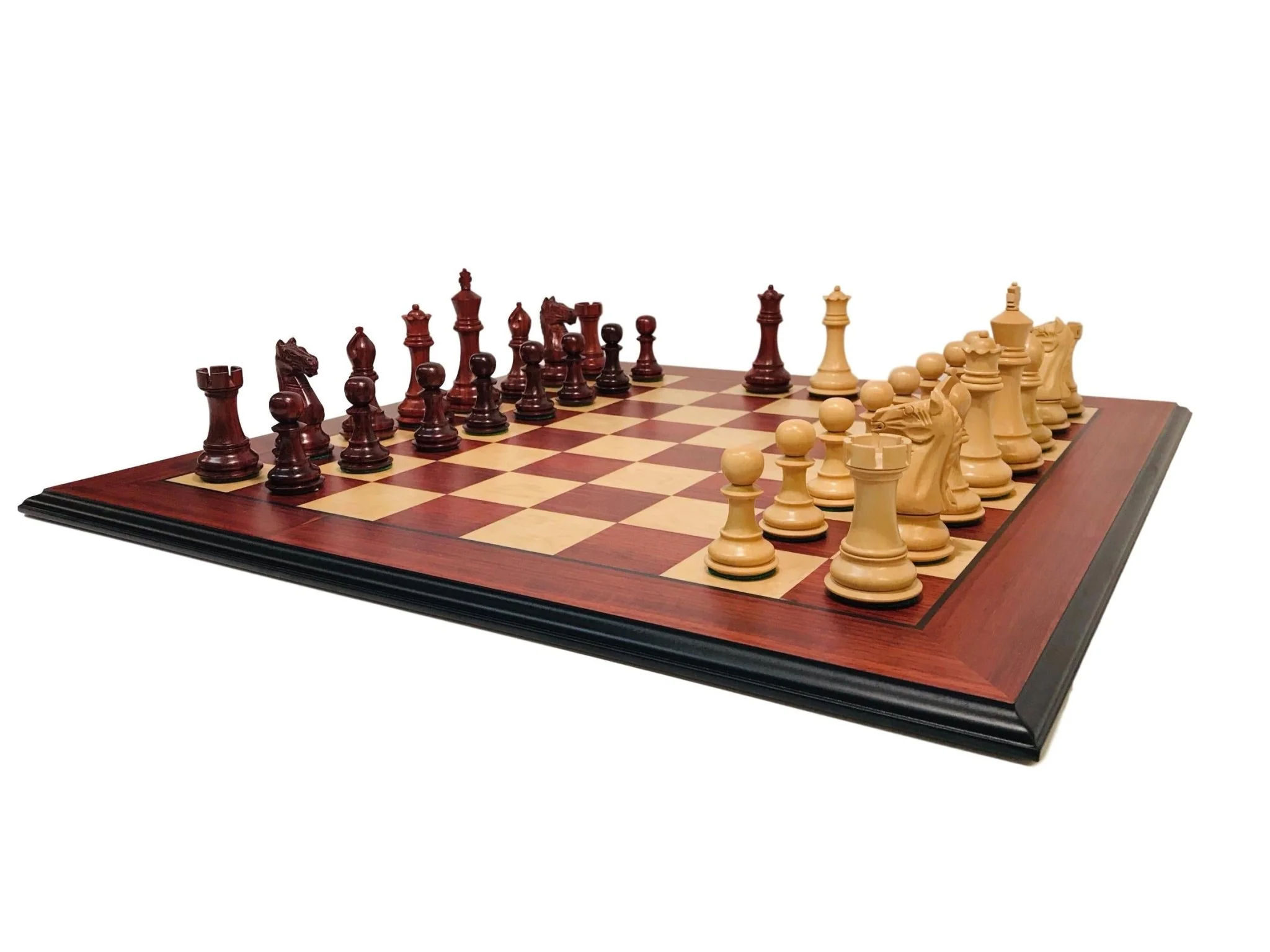 Ensemble jeu d'échecs en padouk - Pièces bois de Rose - Image 3