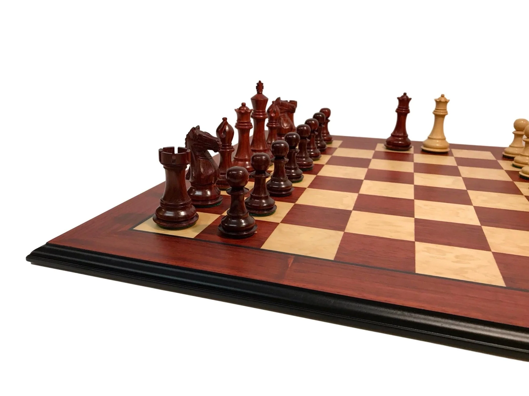 Ensemble jeu d'échecs en padouk - Pièces bois de Rose - Image 4